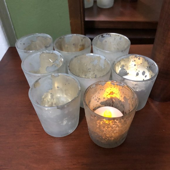 Party Supplies Fosted Mercury Glass Candle Jar Poshmark